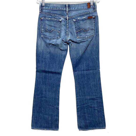 7 For All Mankind Jeans Womens 27 Boot Cut Medium Wash Low Rise Actual 29 x 29 - Picture 8 of 12